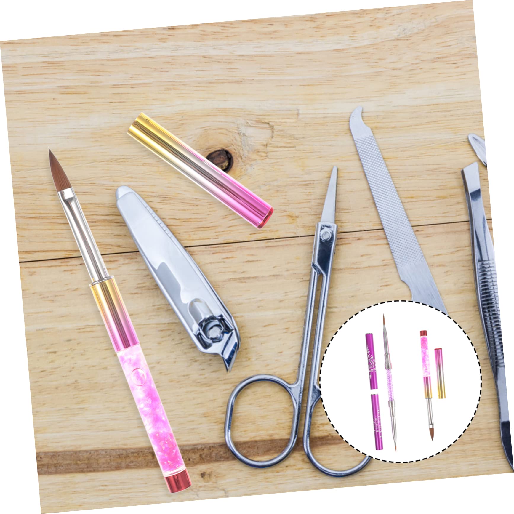 FOMIYES 3 Set Di Unghie Per Unghie Kit Per Manicure Penne Per Nail Art Penna Per Disegno Set Di Pennelli Per Unghie Strumento Per Manicure 2 Pezzi * 3