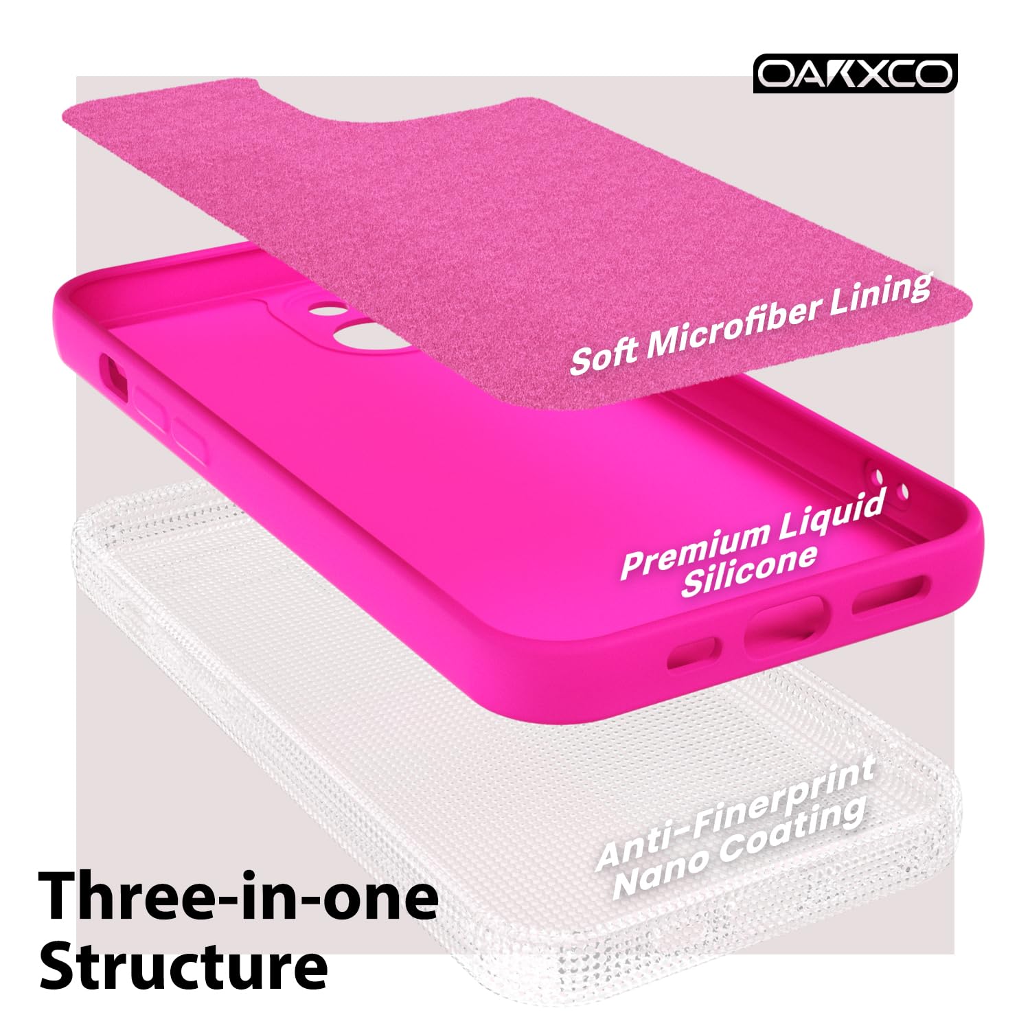 oakxco for iPhone 16 Pro Max Case Liquid Silicone, Soft Rubber Gel Elegant Aesthetic Basic Simple Cover, Cute Thin Slim TPU Matte Solid Color Plain Smooth Case for Women Girl, Light Pink — view 1543