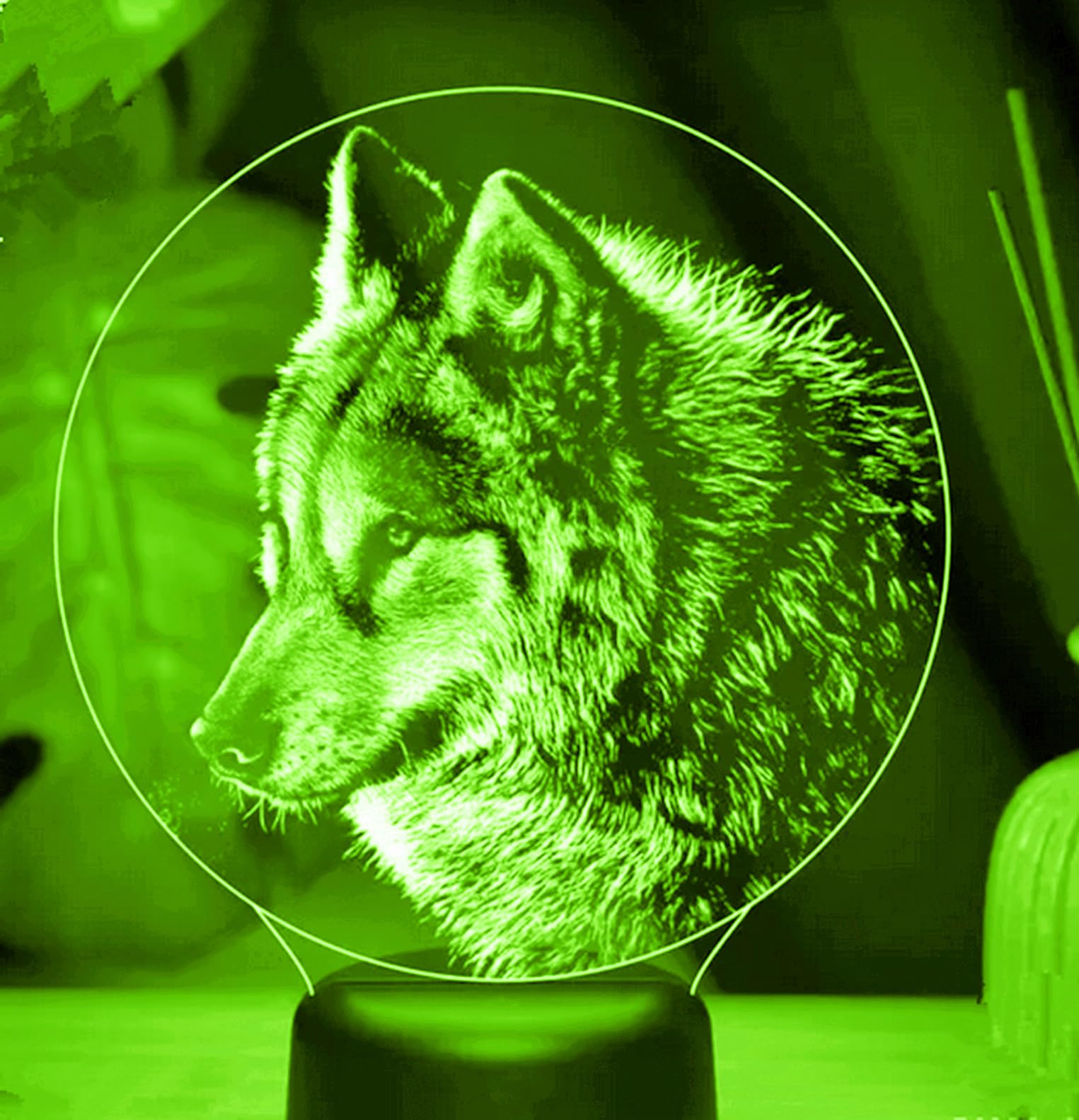 Nastrojowe światło 3D wilk, 7 kolorów, przełącznik dotykowy, USB, lampa stołowa, LED, pomysł na prezent do domu, na imprezę lub urodziny