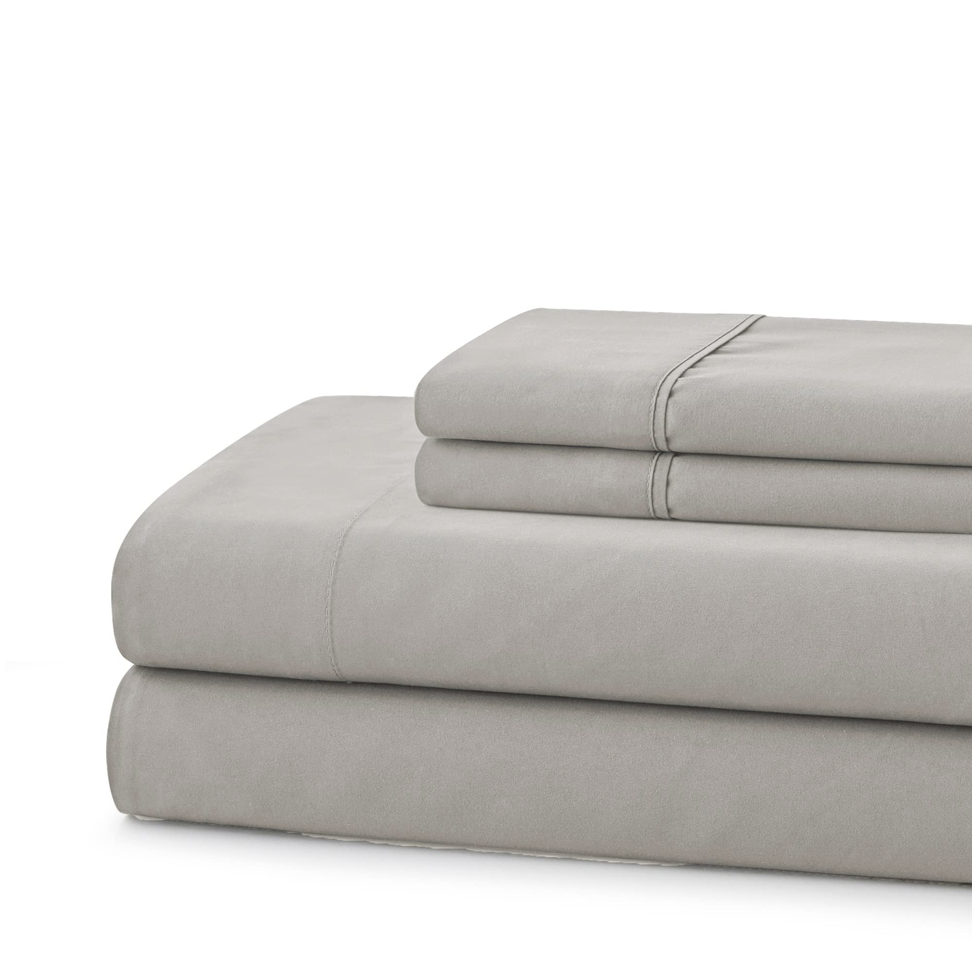 Sweet Home Collection Queen-Size-Bettwäsche-Set – 100 % ägyptische Baumwolle, 400 Fadenzahl, 4-teilig, Grau Sweet Home Collection Queen-Size-Bettwäsche-Set – 100 % ägyptische Baumwolle, 400 Fadenzahl, 4-teilig, Grau