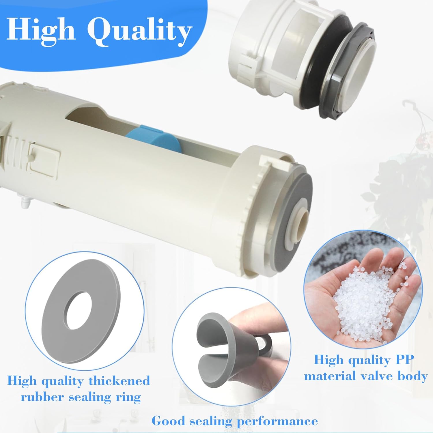 THU224 Toilet Flush Valve Assembly with Mounting Nut Fit for TOTO Two Piece Aquia Toilet Tank #ST412M