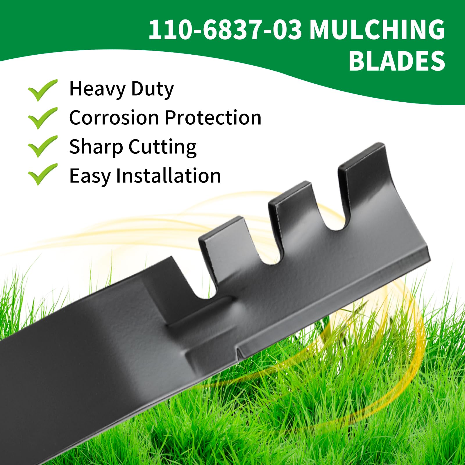 Cuchillas de mantillo 110-6837-03 compatibles con cubierta Toro de 50 pulgadas, cuchillas de cortacésped 112-9759-03 compatibles con Toro TimeCutter Z5000 Series, repuesto para 112-9759,