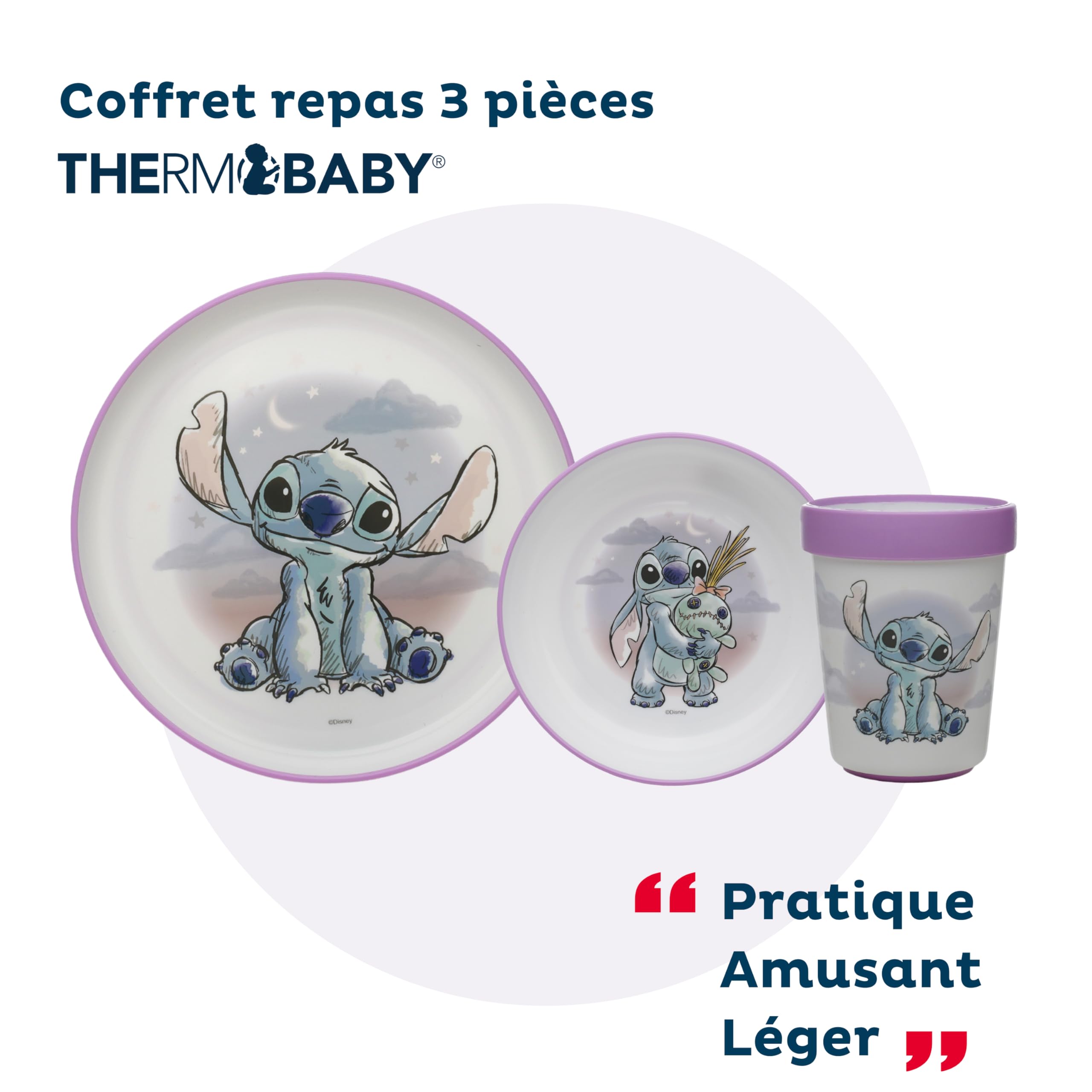 Disney Baby Lilo & Stitch - Complete Lilo and Stitch Set - Non-Slip Tableware - Microwave Safe - Perfect for Kids - Ages 10+ Months - Image 2