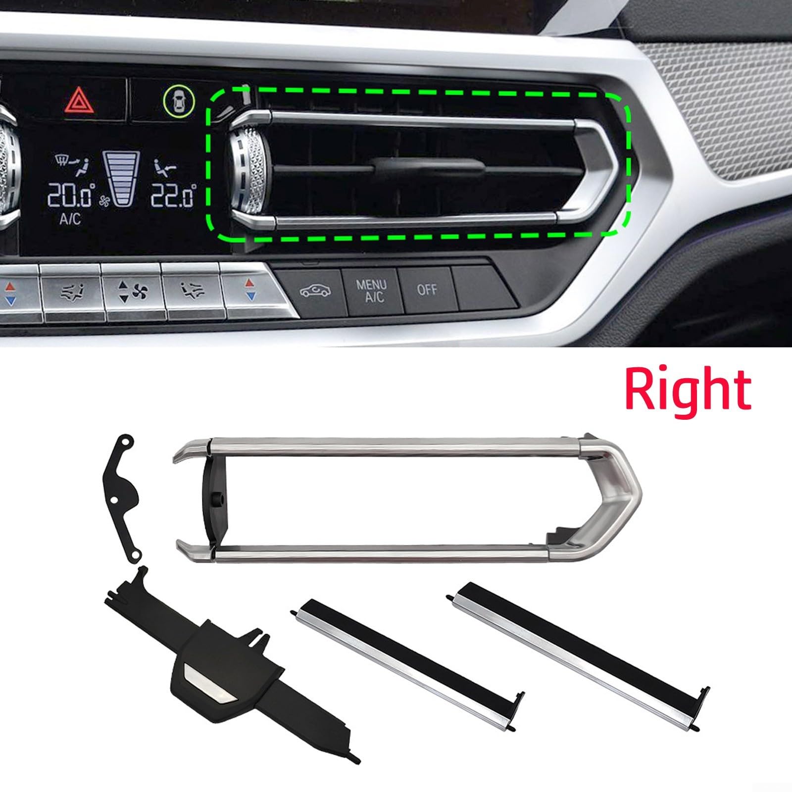 Clip per griglia di uscita dell'aria del paraurti 64119855415 per BMW Serie 1 2 3 4 2019 2022 Sostituzione Diretta Soluzione (destra)