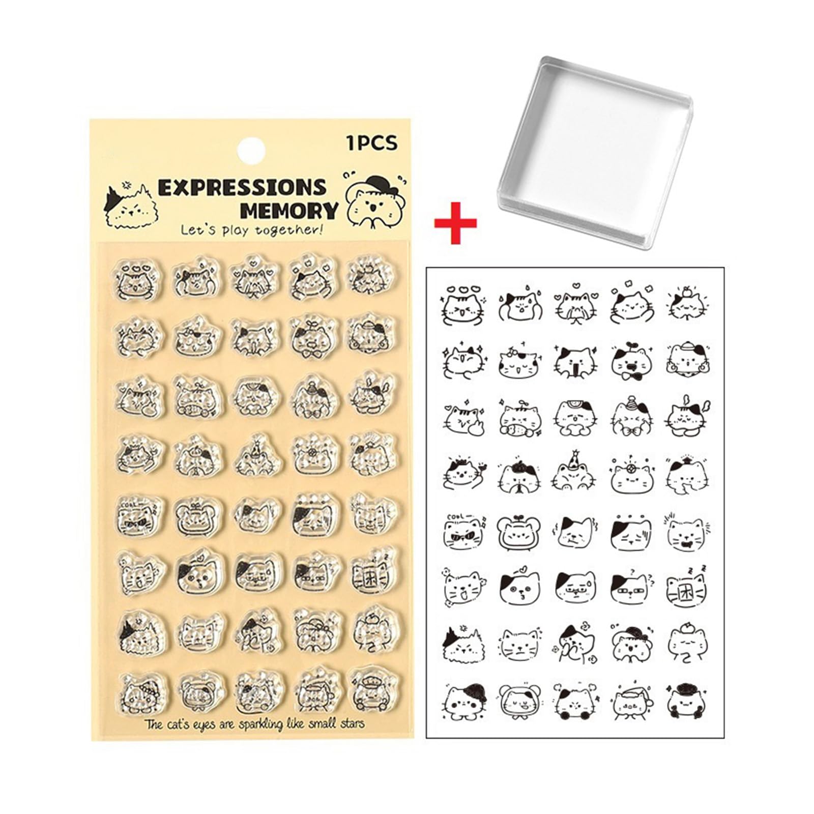 Scrapbooking Decorative Stamper Clear Silicone Stamper and Ergonomic Acrylic Handle Set for Journal Diary Card Making Card Making Postage