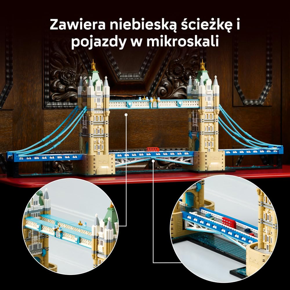 LEGO Architecture Tower Bridge 21067 | Model architektoniczny, duży zestaw klocków konstrukcyjnych, prezent dla podróżnika, pamiątka z Londynu, 3745 elementów