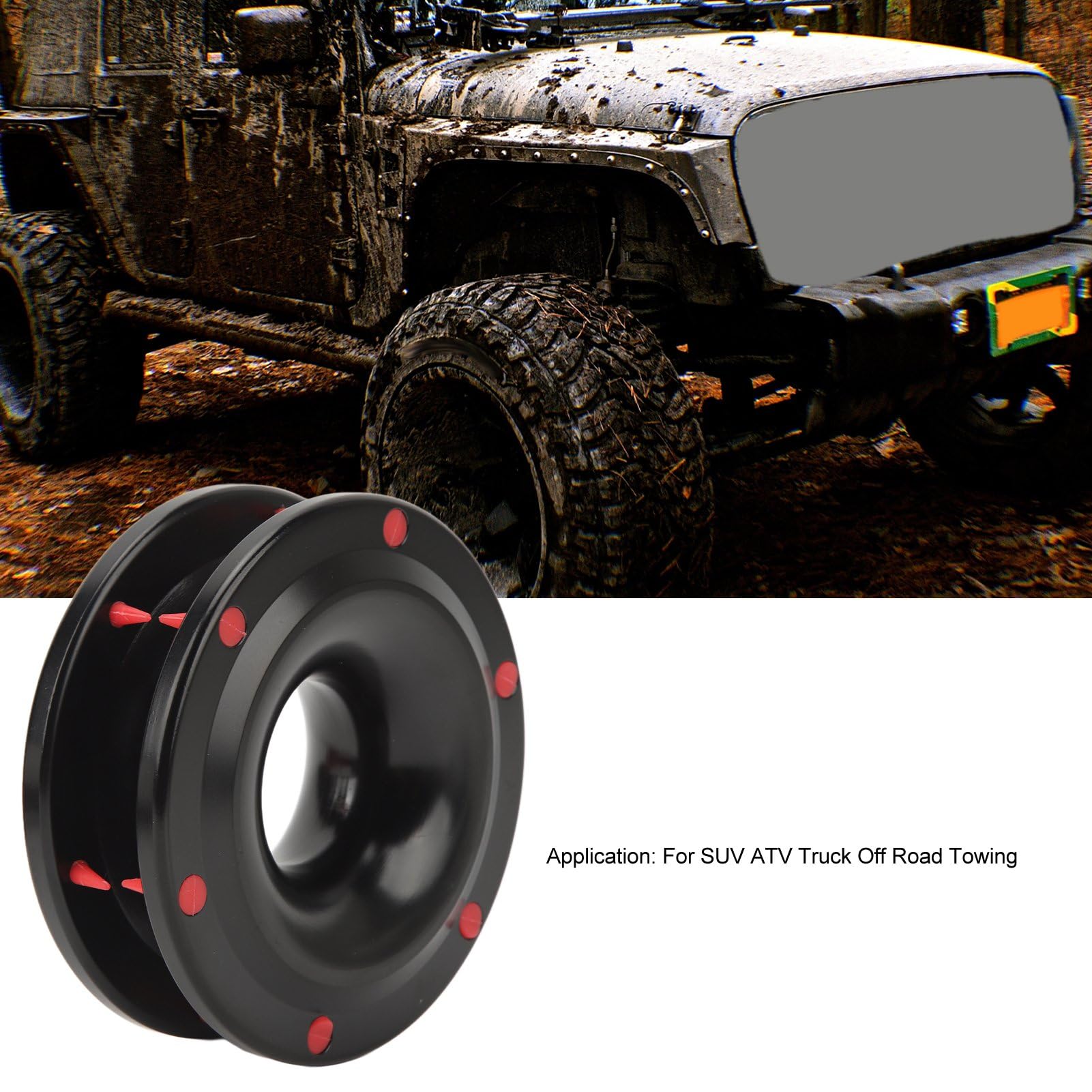 Snatch Block Bergungsring – 66000 LBS Winde Zugring Aus Aluminiumlegierung, Für SUV ATV Truck, Offroad Abschleppen & Camping