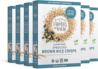 One Degree Organic Foods Sprouted Brown Rice Crisps, USDA Organic, Non-G...