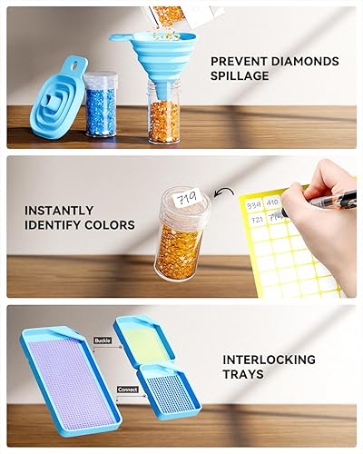 Miniatura 3 de ARTDOT - Organizador para almacenamiento de accesorios y herramientas para pintura con diamantes 5D, con 120 contenedores para cuentas o joyería