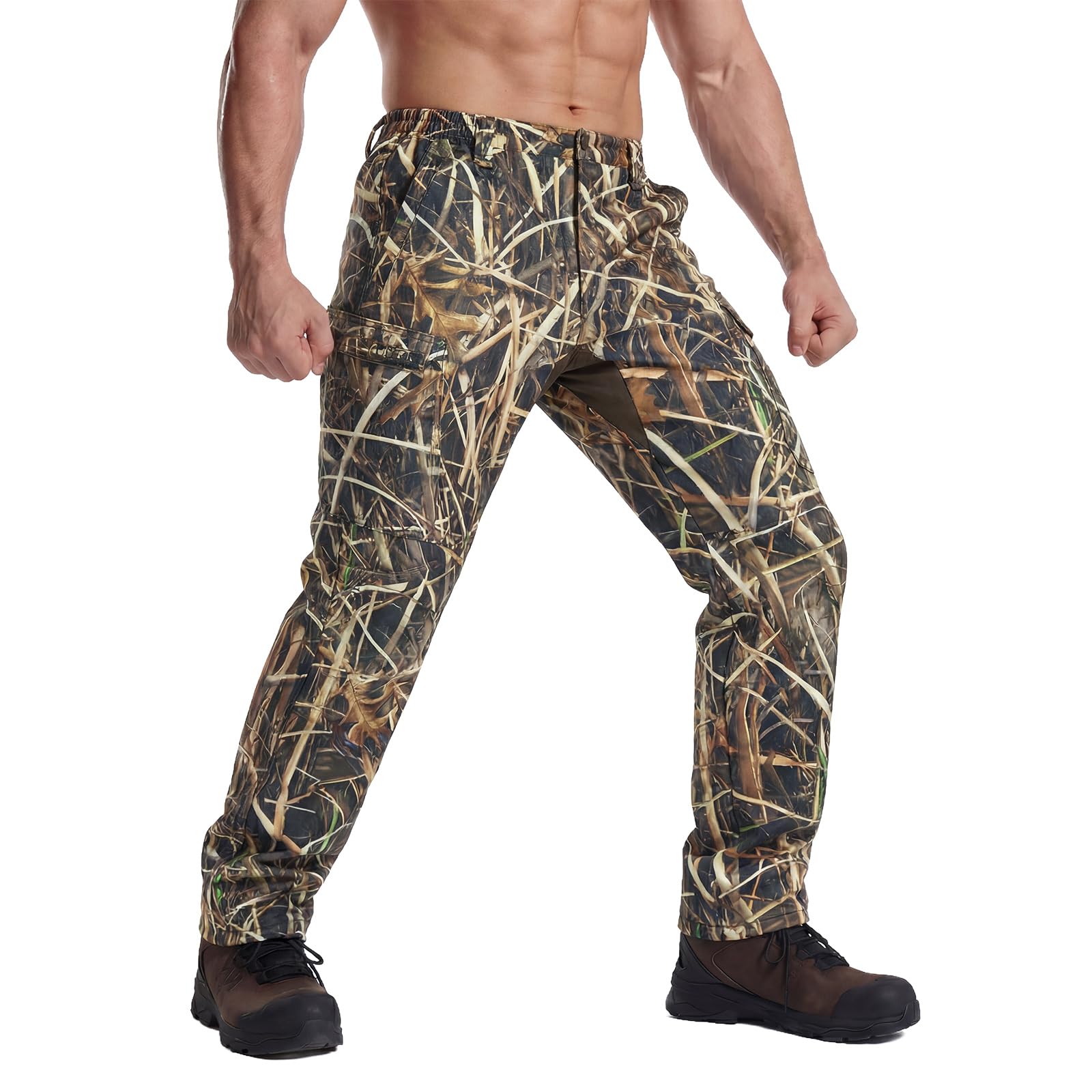 LOOGU Men's Fleece Lined Insulation Camo Hunting Pants