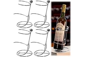 4 Packs Single Wine Rack Countertop: Silver Metal Small Wine Rack with...