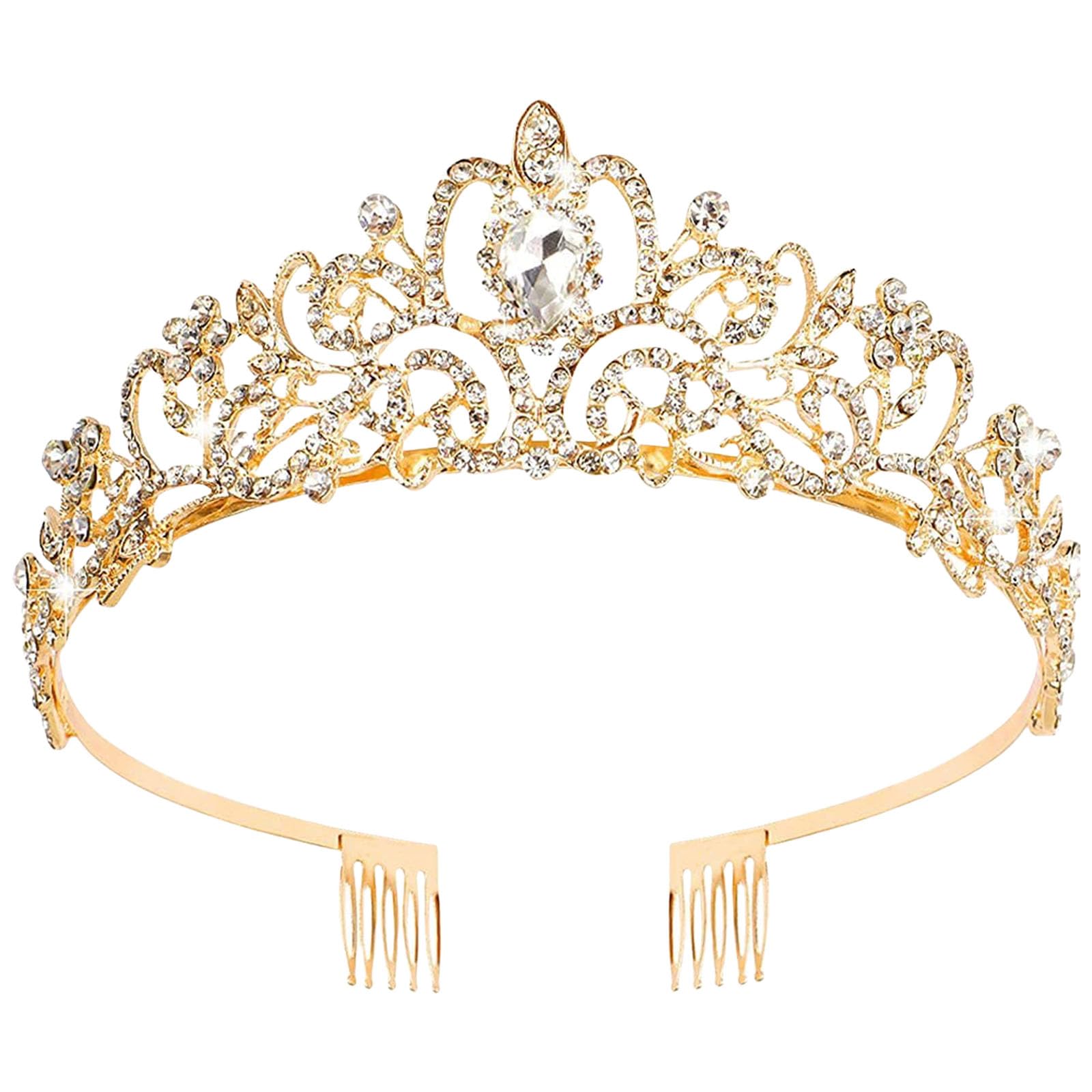 Fentency Rhinestones Tiaras For Women And Girls Elegant Crowns With Comb For Wedding Bridal And Party Hair Accessories