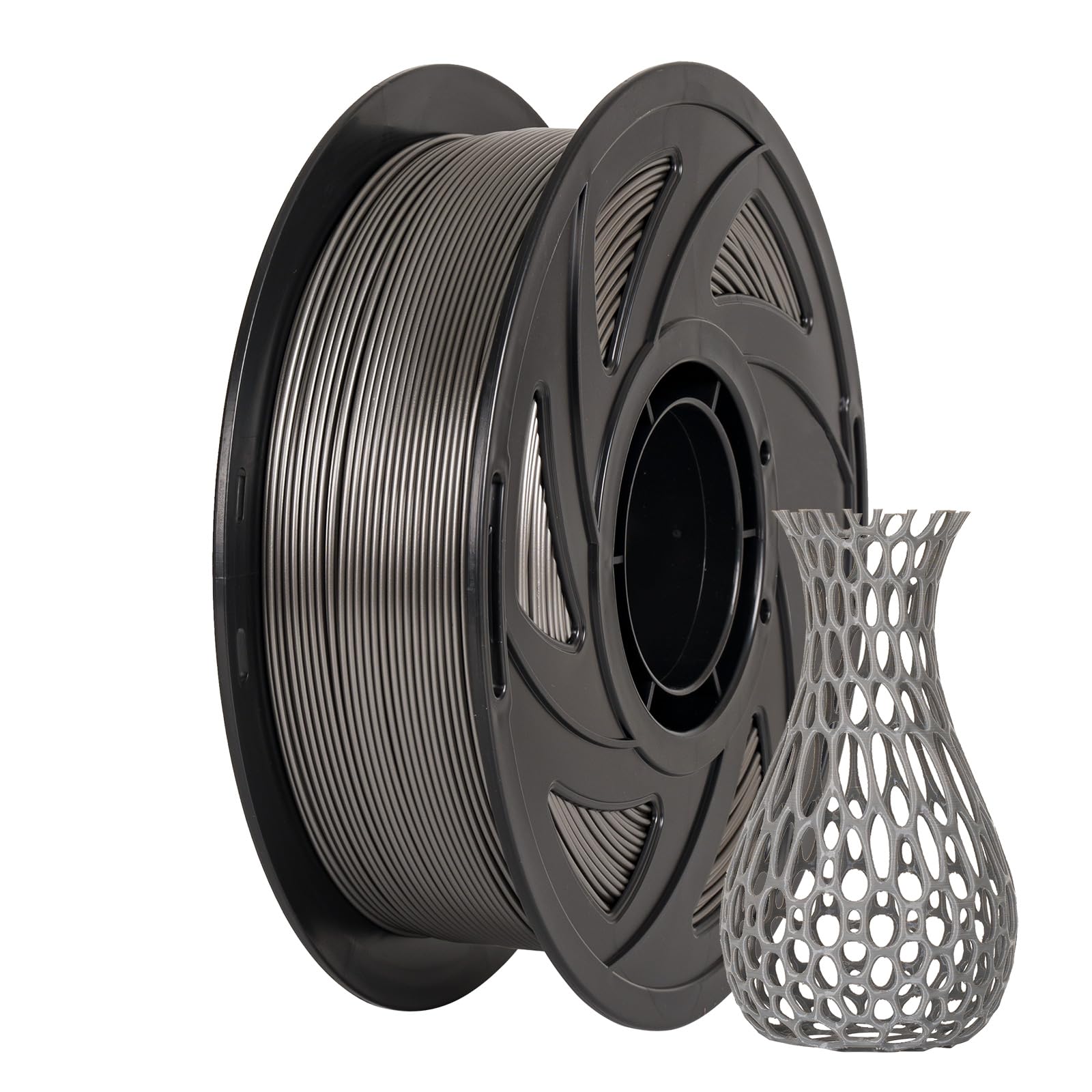 TRONXY PETG Filament 1.75mm,Metal Light Grey 3D Printer Filament Accuracy +/- 0.05mm, 1KG Spool (2.2 LBS) for 3D Printers