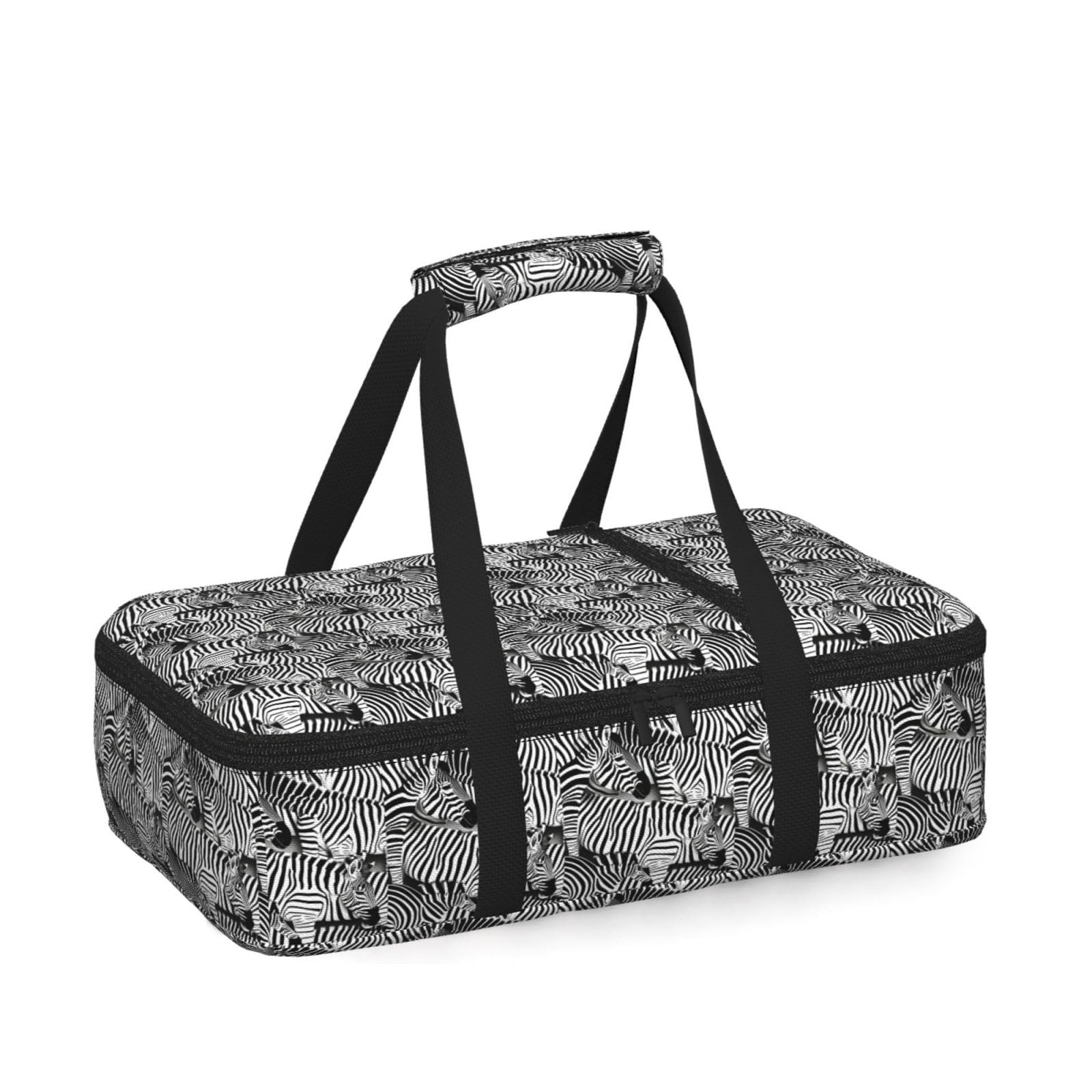 Zebra Print Insulated Thermal Food Storage Bag Daily Reusable Picnic Tote Lunch Box Home