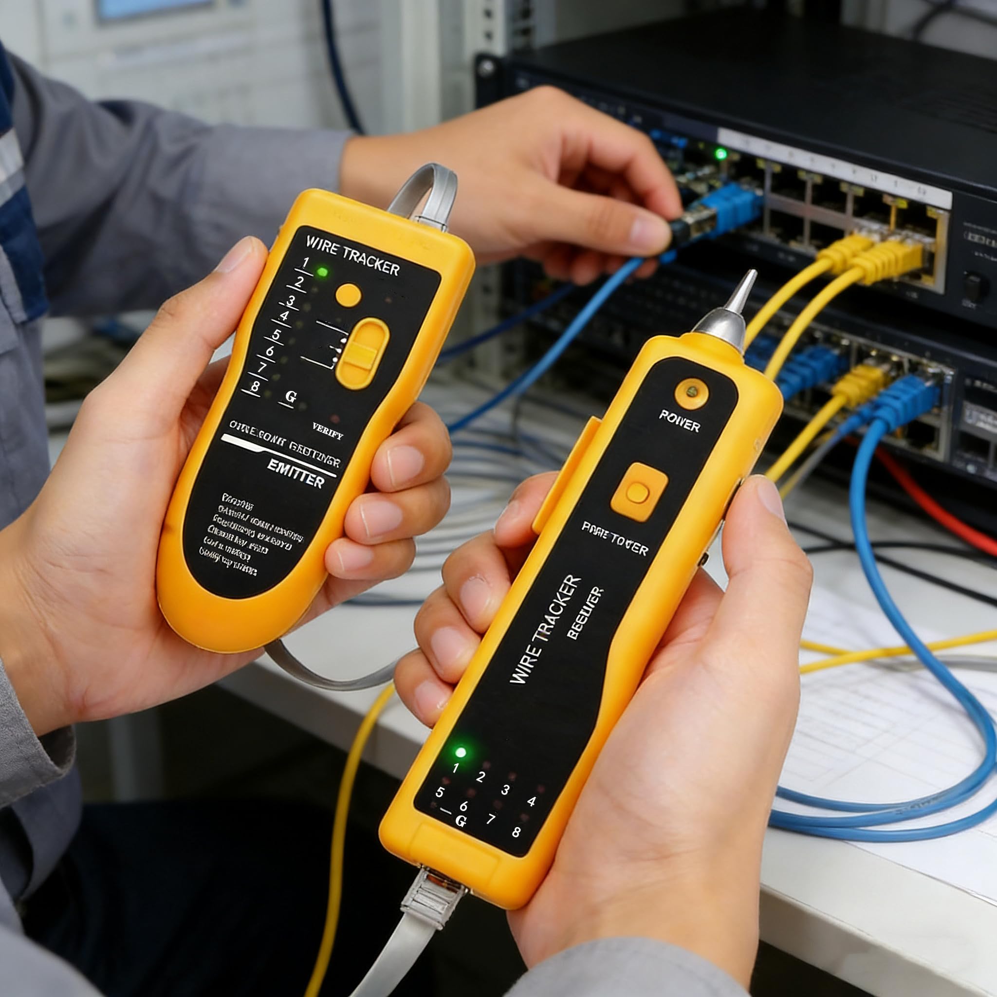 Kit d'outils réseau pour Cat6 Cat5e Cat5, Kit d'outils à sertir RJ45, Ethernet à sertir Cat6 Cat5e Cat5 avec suivi de fil, connecteurs traversants