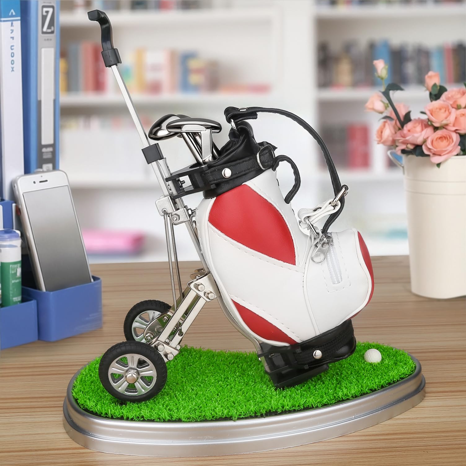 10L0LGolf Gifts for Men Golf Pen Holder Stocking Stuffers for Golfers Funny Gifts Unique Office Supplies Desk Decor, Gift for Birthday Christmas Golf Tournament for Boss Dad Husband Golf Lovers