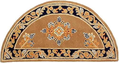 Cocoa Jardin - Alfombra de lana para hogar, semicircular