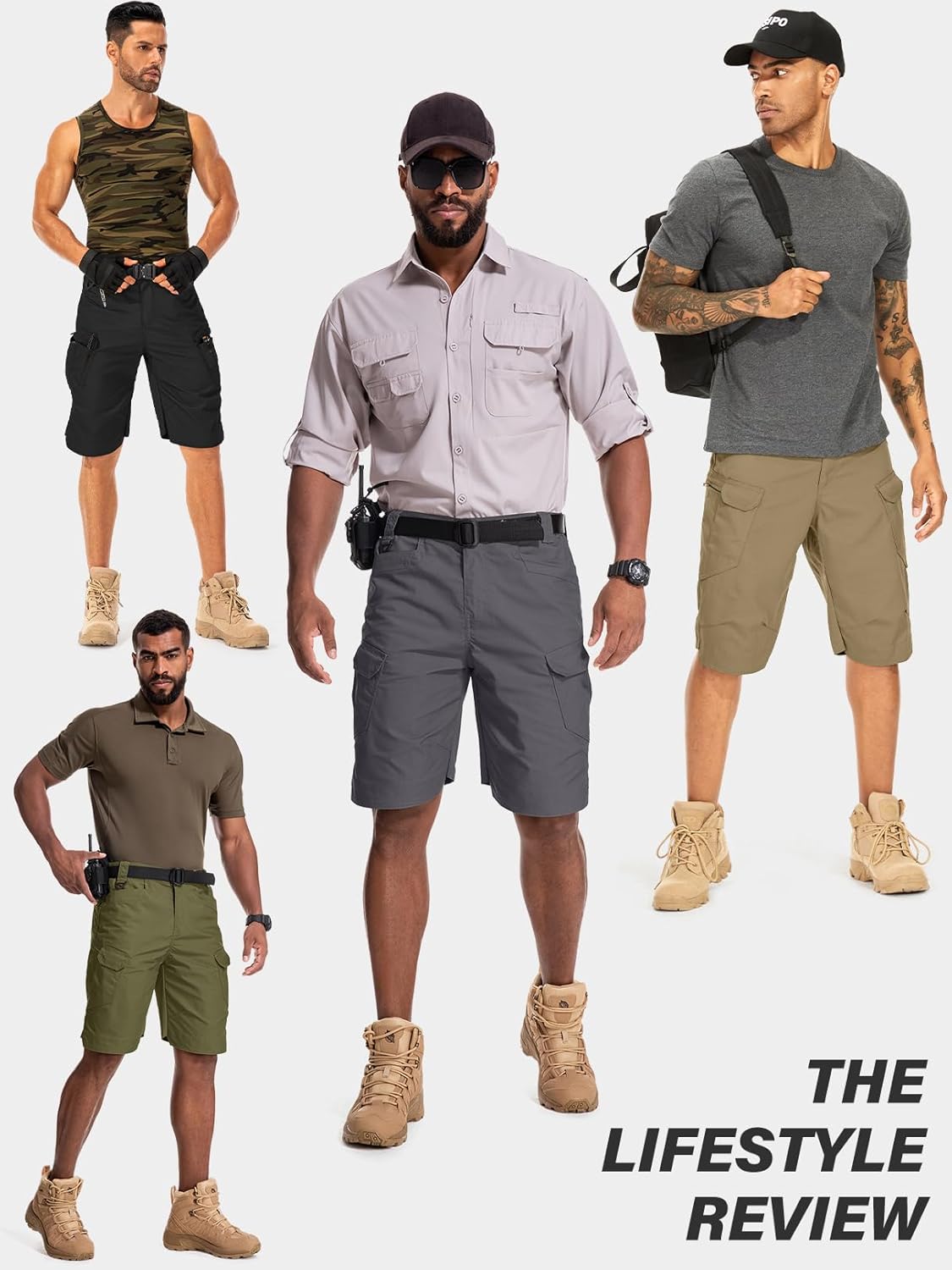 Jessie Kidden Mens Tactical Stretch Outdoor Cargo Shorts Wear Resistant Rip Stop Work Hiking Fishing Shorts - Image 6