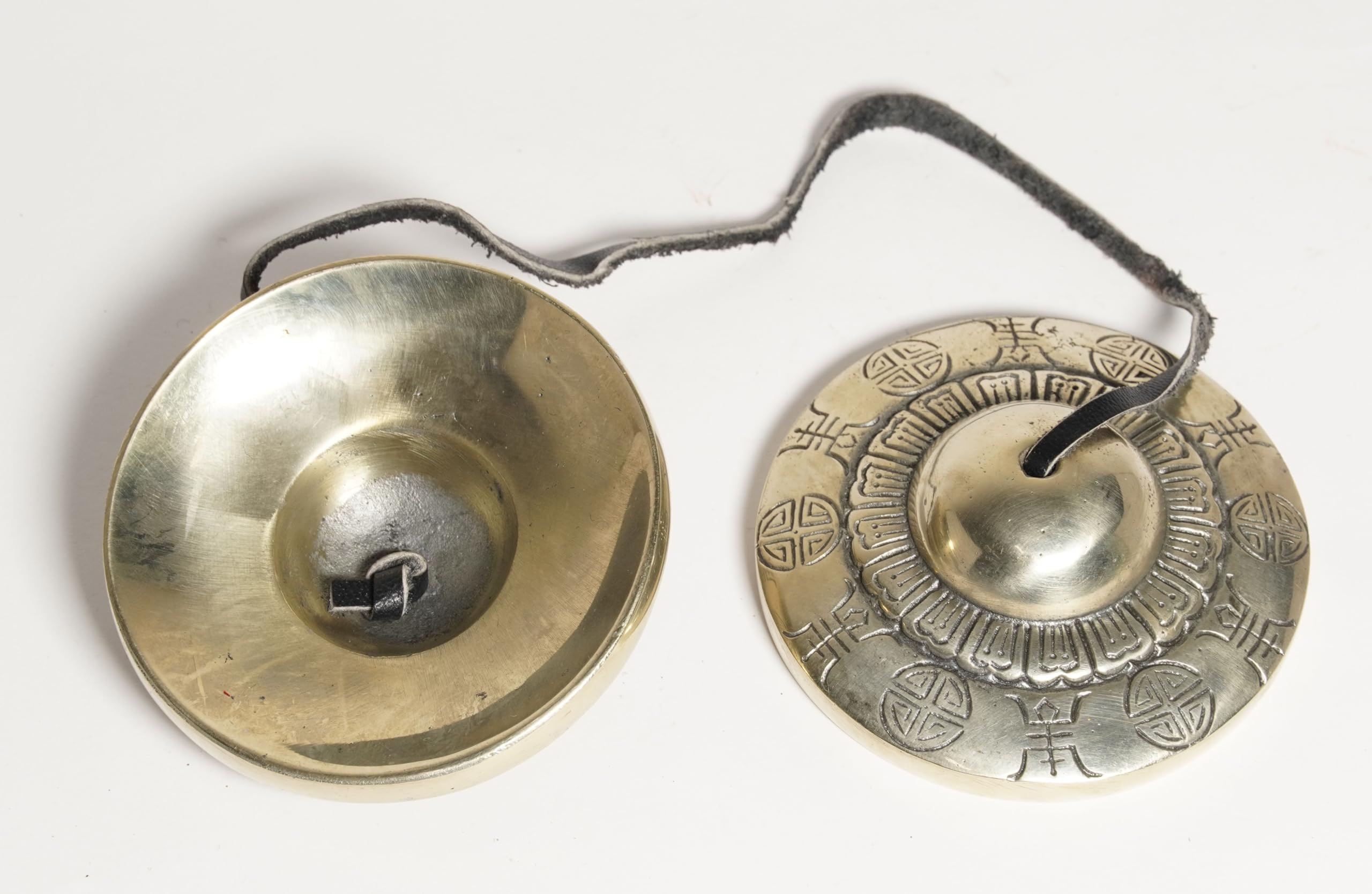 IBA Indianbeautifulart, Tibetan Tingsha Cymbals With Case, Traditional Instrument For Music, Prayer, And Rhythm, Tibetan Buddhist Embossed Meditation Yoga Handmade Bell Chime
