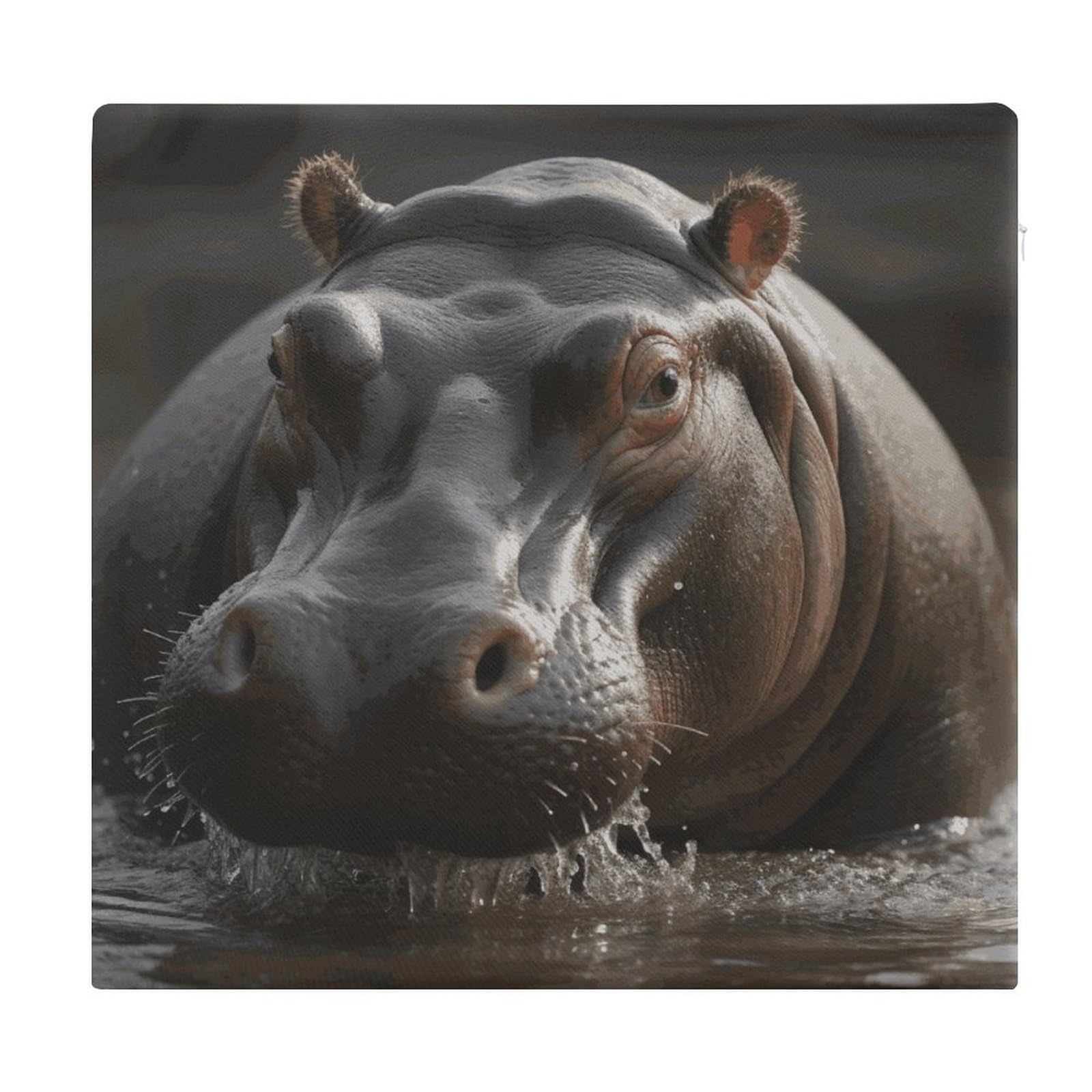 FekiLoot Hippo Seat Cushion for Dining Chairs Breathable Square Chair Pads Memory Foam Chair Cushions Comfortable Non-Slip Seat Pad Meditation Floor Pillow 13.8”x15”