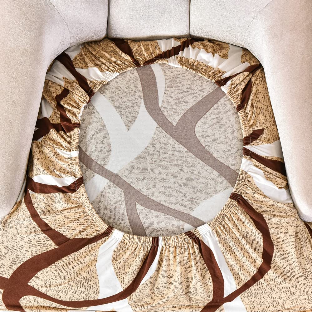 Highdi Coprisedie con Schienale 1/2/4/6 Pezzi Elasticizzato, Fodere Sedie Scandinava con Braccioli Lavabile Copripoltrona Sala da Pranzo Copertura per Ufficio Banchetto (Marrone caffè,6 Pezzi)