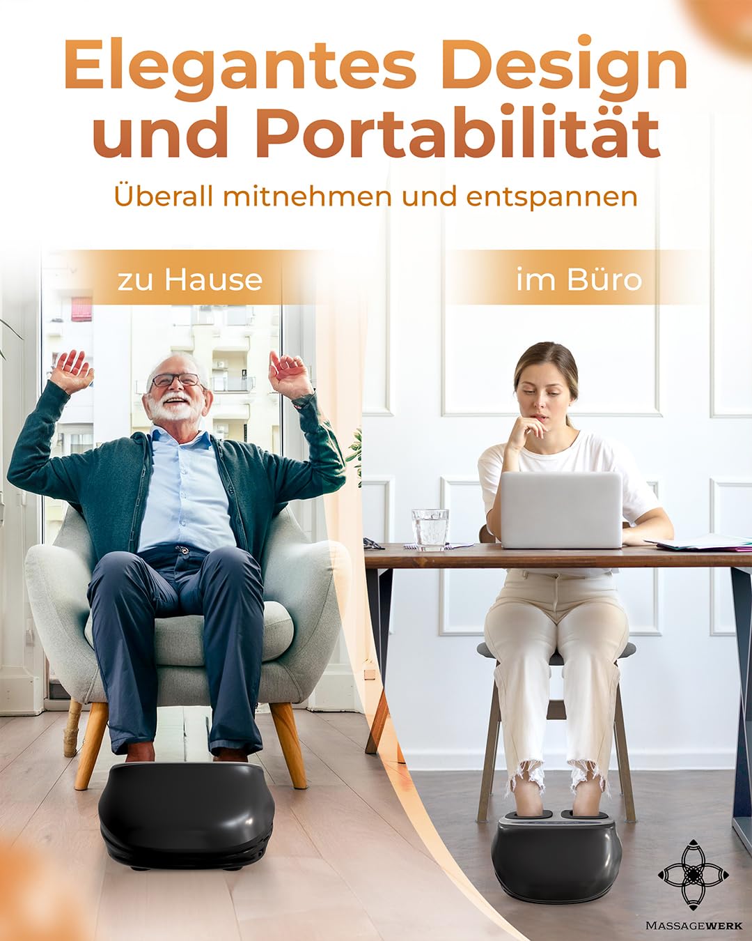 Premium Fußmassagegerät Elektrisch | EMS Fußmassagegerät mit Shiatsu, Vibration und Heizfunktion | Verbesserte Durchblutung, Schmerzlinderung bei Fersensporn und Neuropathie bis Größe 45