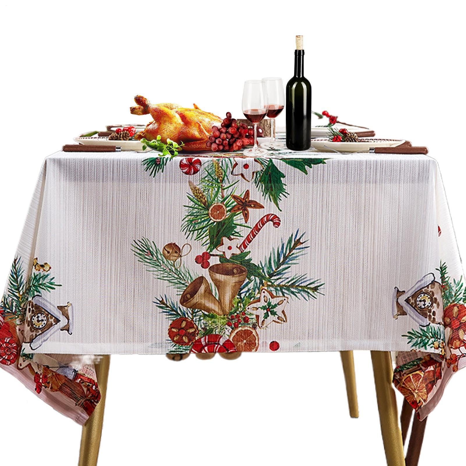 Generico Tovaglia Natalizia Tovaglia Quadrata Decorativa 140 Cm X 140 Cm