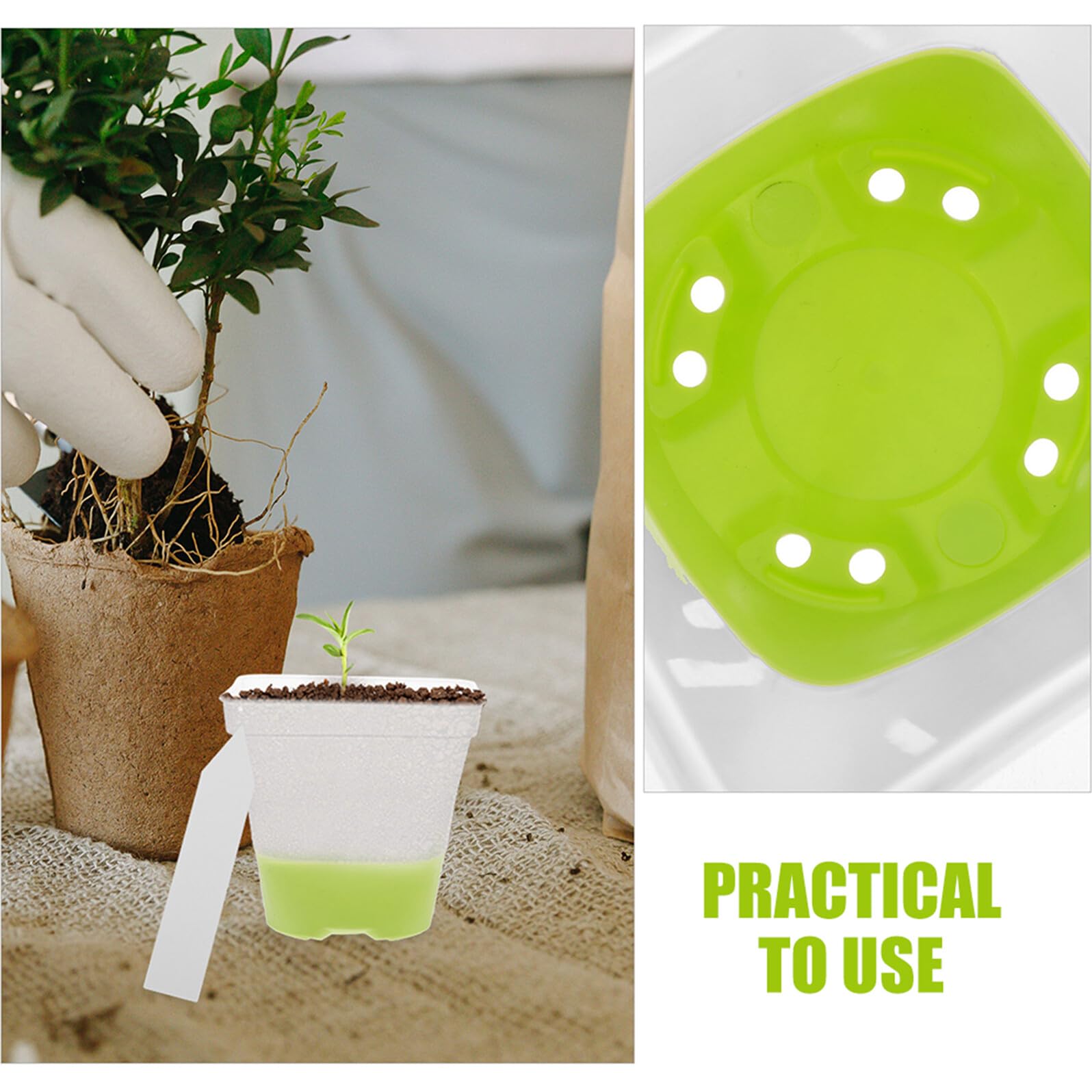VALICLUD 18 Godets Carrés Transparents en Silicone Souple avec Drainage – Pots de Pépinière Réutilisables 76 CM pour Semis en Serrage Herbes Aromatiques et Plantes Succulentes
