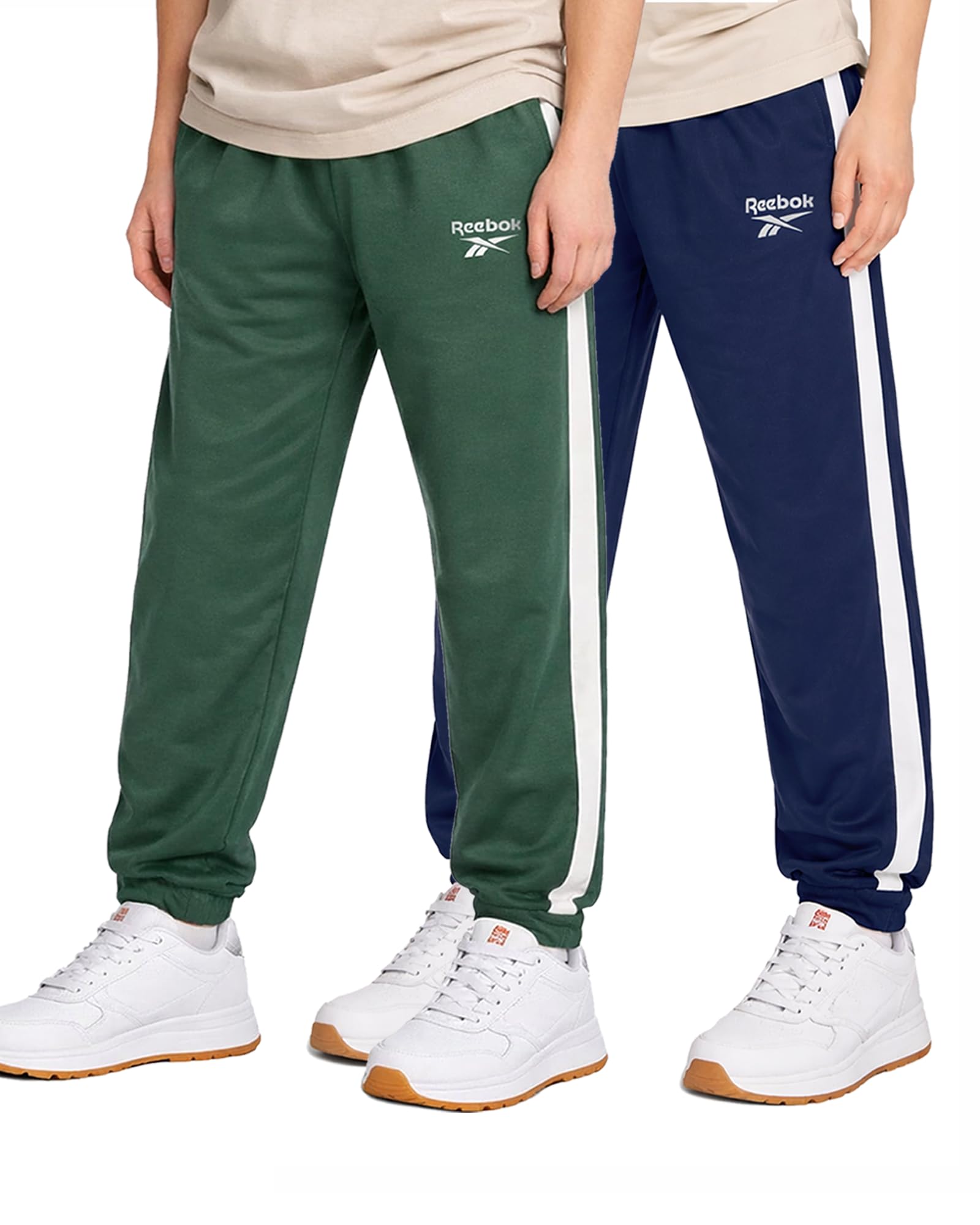 Reebok Pantaloni sportivi da ragazzo, confezione da 2 pezzi, in tricot ad alte prestazioni, pantaloni sportivi con elastico in vita (taglie S