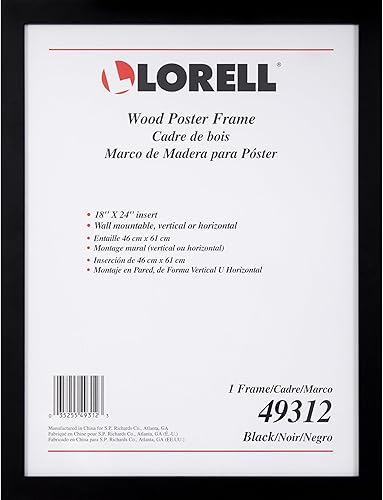 Lorell Marco para póster de madera, 18 x 24 pulgadas, color negro