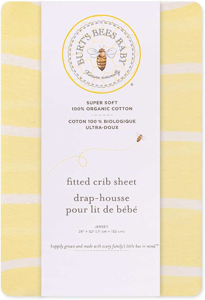 Burt's Bees Baby Fitted Crib Sheet, Solid Color, 100