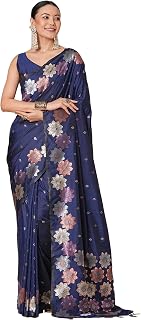 AKHILAM Women's Kanjivaram Woven Soft Silk Saree With Blouse Piece Price In India