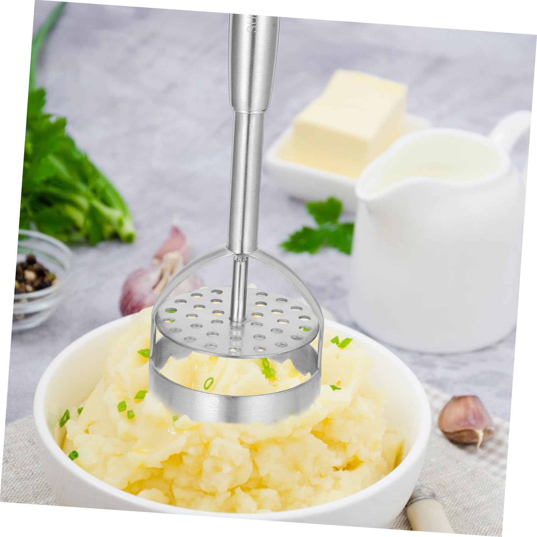 Edelstahl Kartoffelstampfer Silber, Wiederverwendbar für Küche