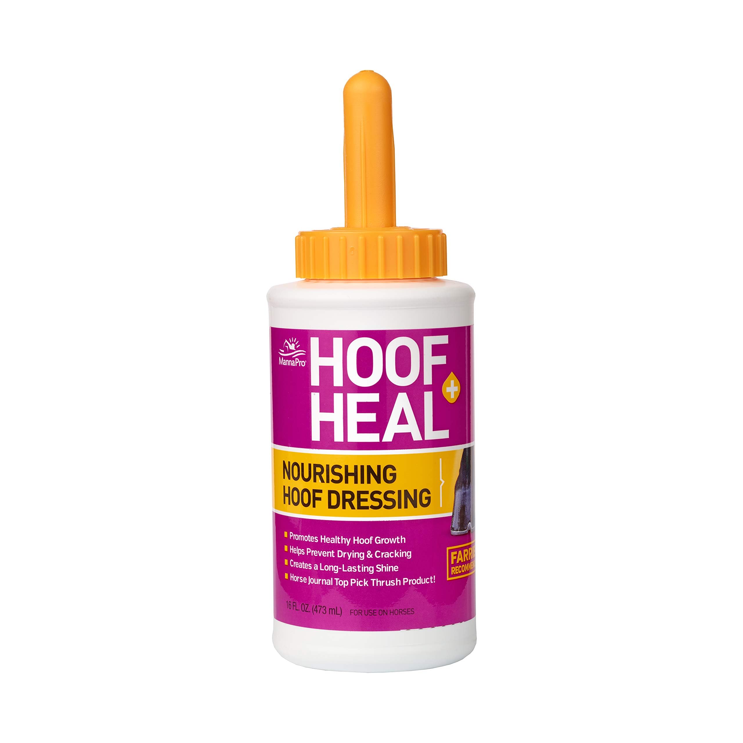 Manna Pro Cut‑Heal Hoof Heal – 16 oz | 5‑in‑1 Brush‑On Hoof Dressing for Horses, Cattle & Goats