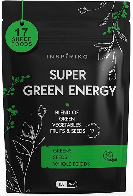 Super Greens Powder with 17 Superfoods  Green Powder Superfood Made with Organic Clean Greens and Superfood Powder. Pair Green Superfood Powder with Green Juice Or Smoothie Mix. Made by Inspiriko