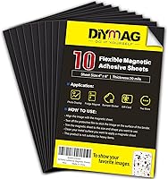 DIYMAG 4x6 Magnetic Adhesive Sheets 10-Pack: Cuttable Flexible Magnets with Strong Peel & Stick Backing for Crafts, Photos, Classroom & Organization