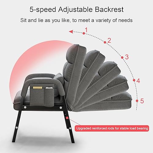 Miniatura 3 de Silla de brazo con otomana, silla perezosa con otomana, silla decorativa con otomana, silla moderna para sala de estar, estudio, salón, oficina