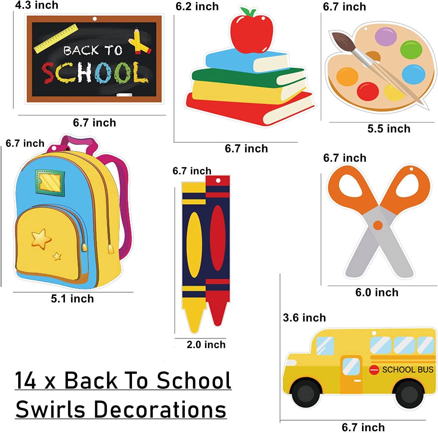 Back To School Decorations Kit - Welcome Banner & Hanging Swirls, Classroom Party Supplies - View #4