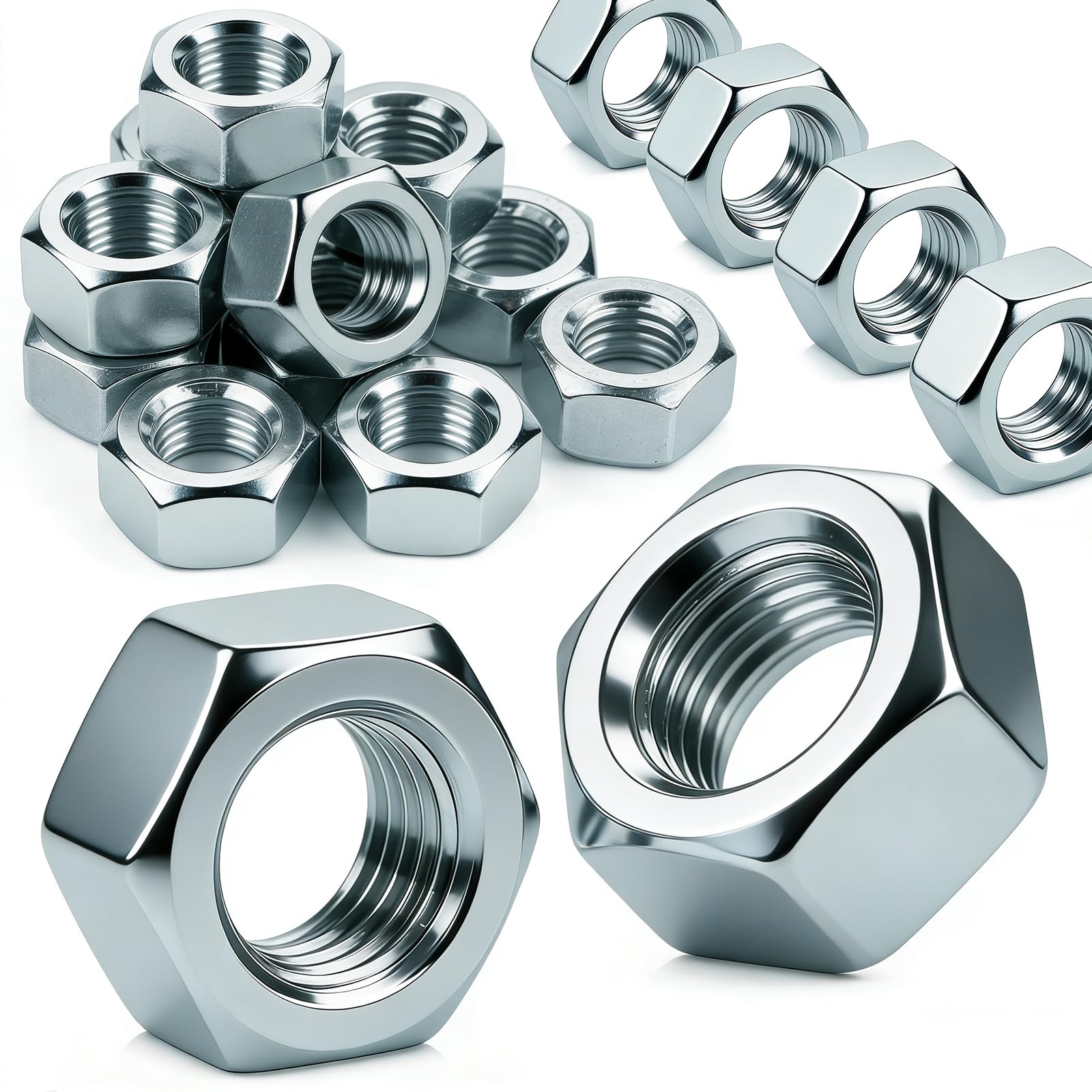 qjuwhua 15 Stück M14 Muttern Sechskantmuttern Verzinkt Stahl Hochwertige Muttern für Schrauben Unterlegscheiben Gewindestangen Bolzen Kupplungen Verstell Befestigungselemente im Innen und Außenbereich