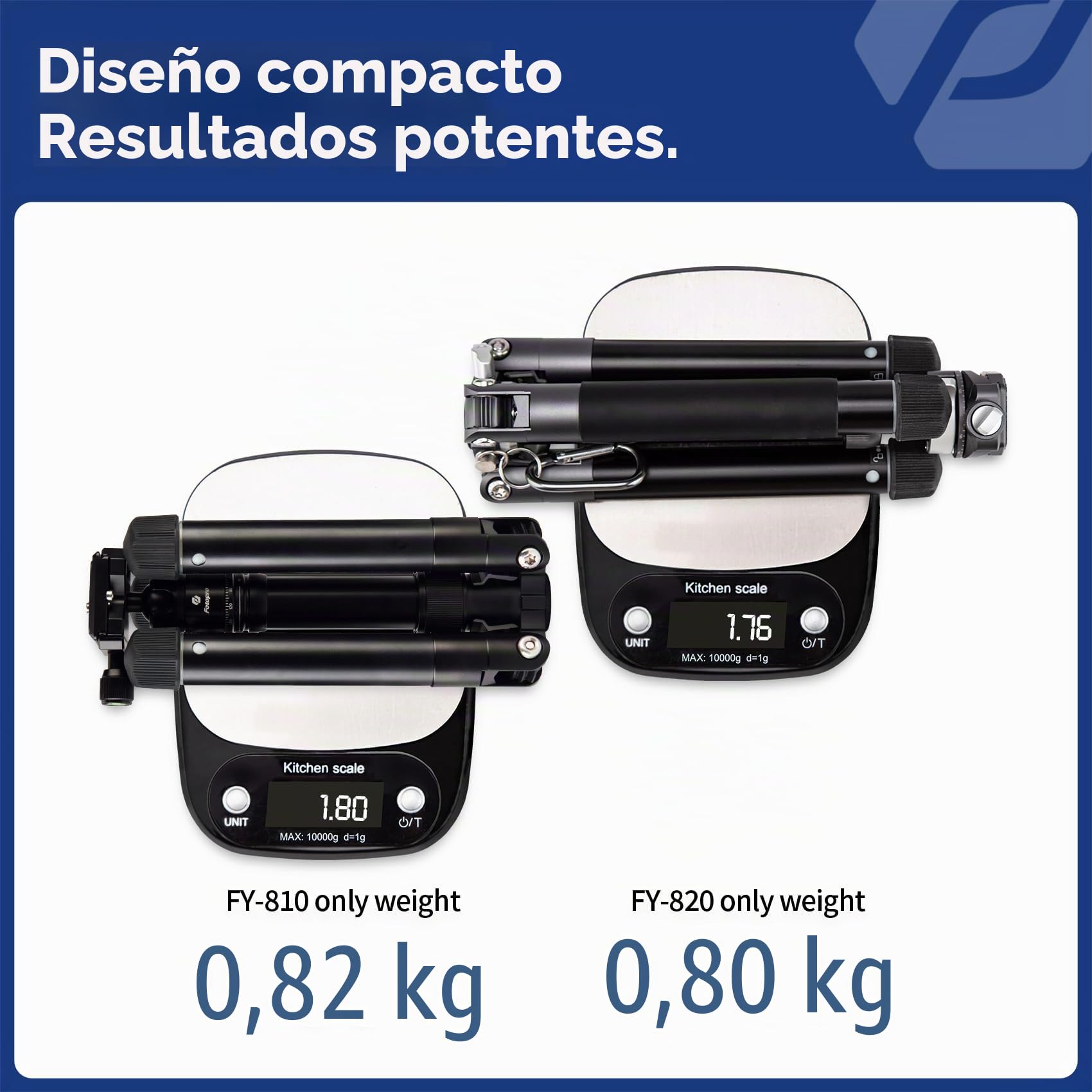 Fotopro Mini trípode, trípode de viaje ligero y compacto de 60 pulgadas con cabeza de bola de 360 grados, soporte para teléfono, palo selfie desmontable, trípode de teléfono para cámara, carga máxima