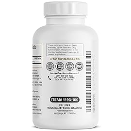 Bronson L-Lysine Extra Strength 1000 MG per Tablet High Potency, Immune Support & Supports Collagen Synthesis, Non-GMO, 100 Vegetarian Tablets