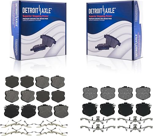 Miniatura 22 de Detroit Axle - Kit de Freno para Ford Focus 2000-2004, Pastillas de Freno Delanteras Cerámicas Traseras Semimetálicas 2001 2002 2003 Reemplazo
