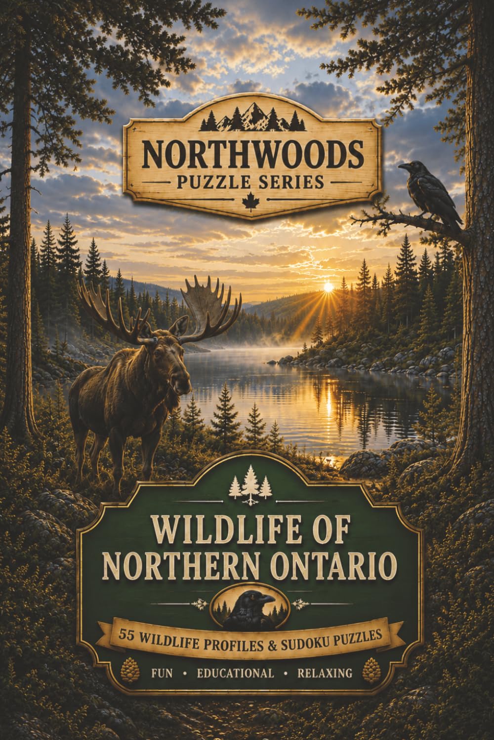 Northwoods Puzzle Series: Wildlife of Northern Ontario: 55 Wildlife Profiles and Sudoku Puzzles | Fun, Educational, Relaxing