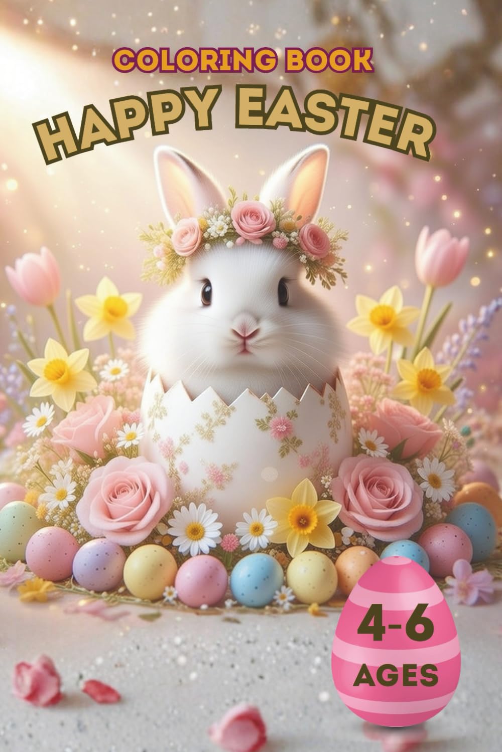 Happy Easter Coloring book for kids 4-6 ages