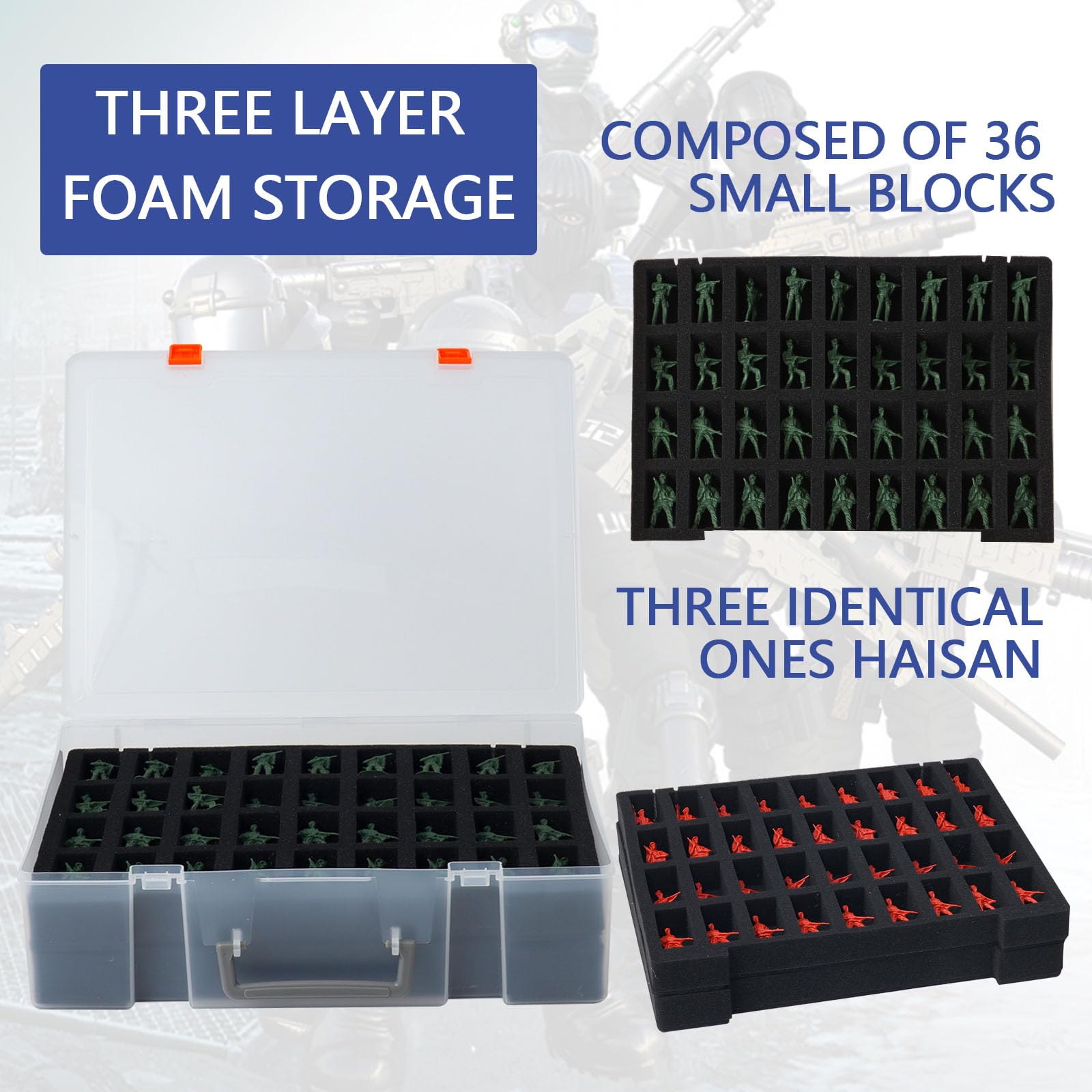 VIXATO Portable Miniature Figure Storage & Carrying Case - 4 Foam Layers fits 108 Infantry Minis & Pick & Pluck for Large Figures White Small
