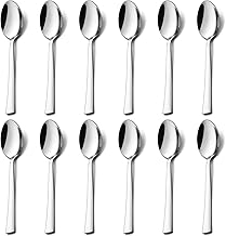 Homikit Kaffeelöffel 12 Stück, Edelstahl Teelöffel Dessertlöffel, Klein Löffel für Hause Restaurant Café, Hochglanzpoliert, Spülmaschinenfest - 13,5cm