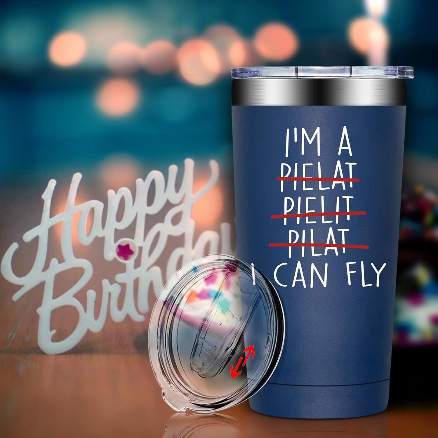 BIRGILT Pilot Gifts for Men - Aviation Gifts for Pilots - Funny Airplane Gift for Men, Women - Christmas Birthday Gift for Airplane Lovers, Aviation Lover - 20oz I Can Fly Pilot Tumbler Cup - Image 8