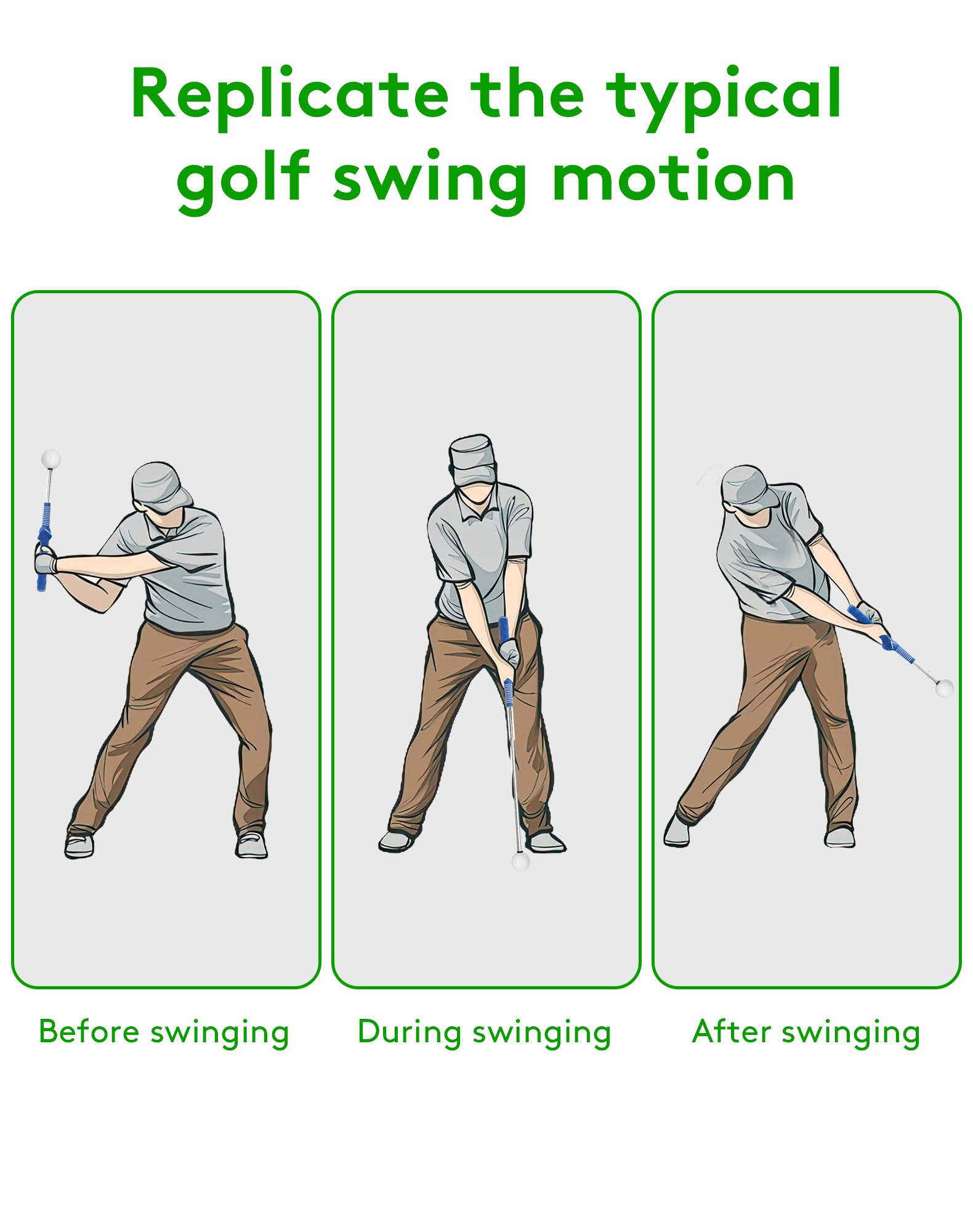 VILEMALEN Golf Swing Trainer - Superior Golf Training Aid, Unmatched Grip Trainer, Ideal for Golf Practice & Training (Right Hand, Blue)