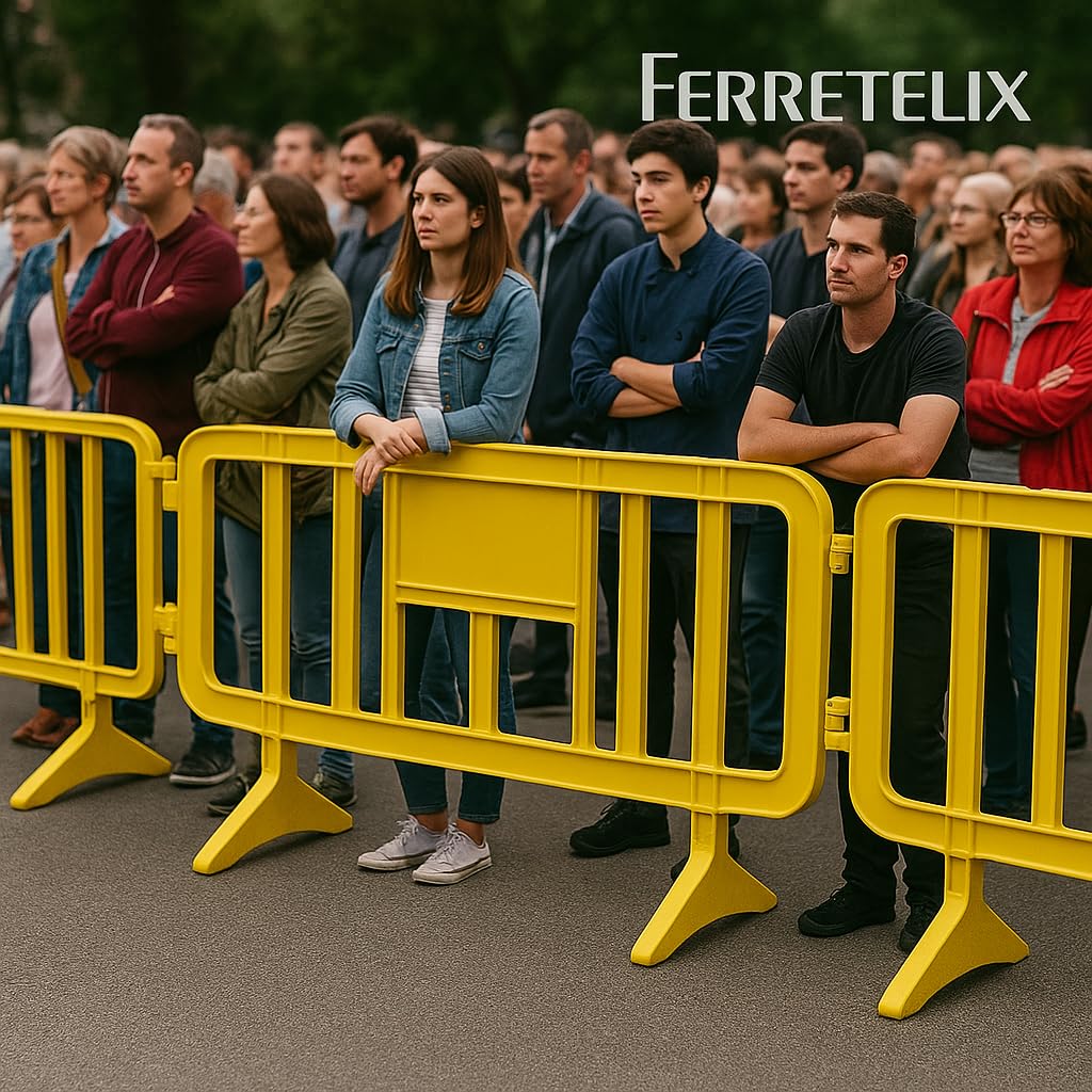 Recinzione in plastica gialla 2 m x 1 mt piedini girevoli (kit da 5 pezzi) ecorecinzione