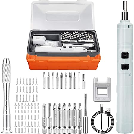 Amazon Jiguoor 電動ドライバー 小型 ドライバーセット Usb充電式 25本 精密 トルク調整可 正逆転可能 コードレス収納ケース付き 軽量 携帯便利 ドリルドライバー